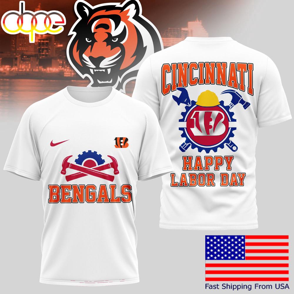Cincinnati Bengals NFL Happy Labor Day T-Shirt