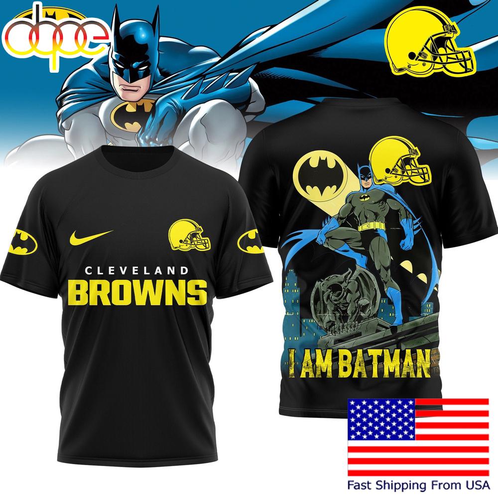 Cleveland Browns NFL I Am Batman DC T-Shirt