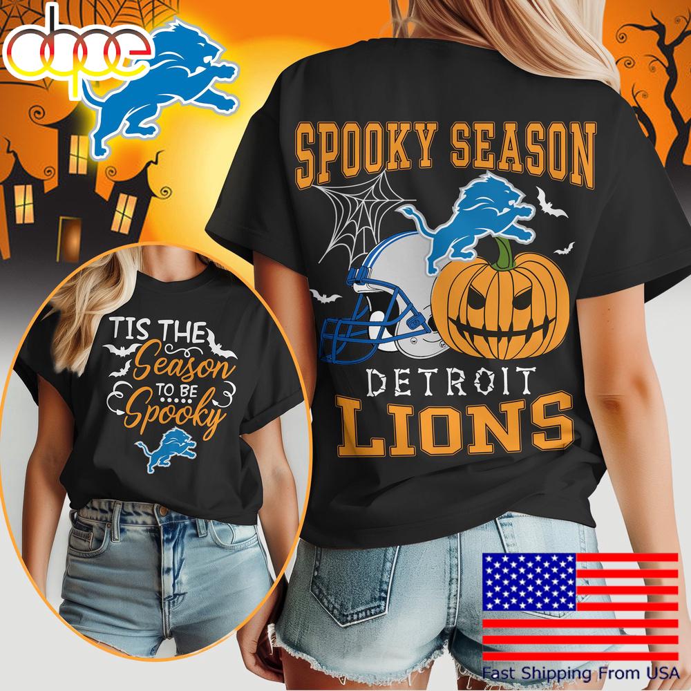 Detroit Lions Halloween Spooky Season Women's Shirt