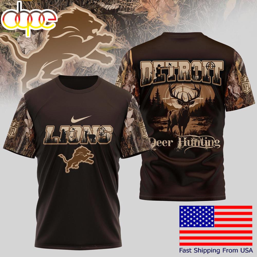 Detroit Lions NFL Deer Hunting In The US T-Shirt