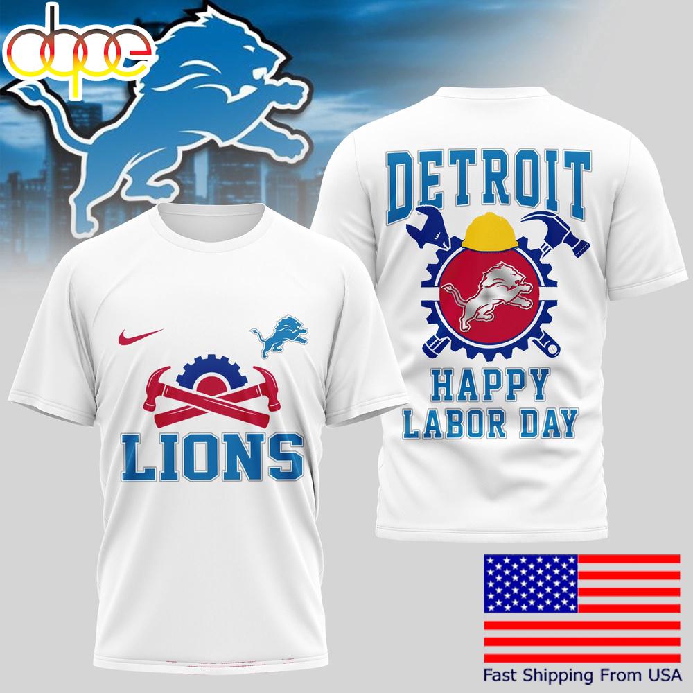 Detroit Lions NFL Happy Labor Day T-Shirt