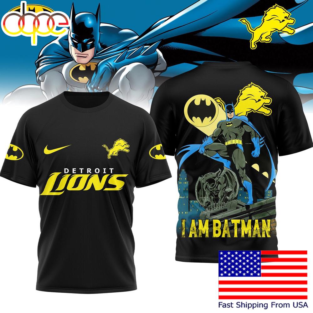 Detroit Lions NFL I Am Batman DC T-Shirt