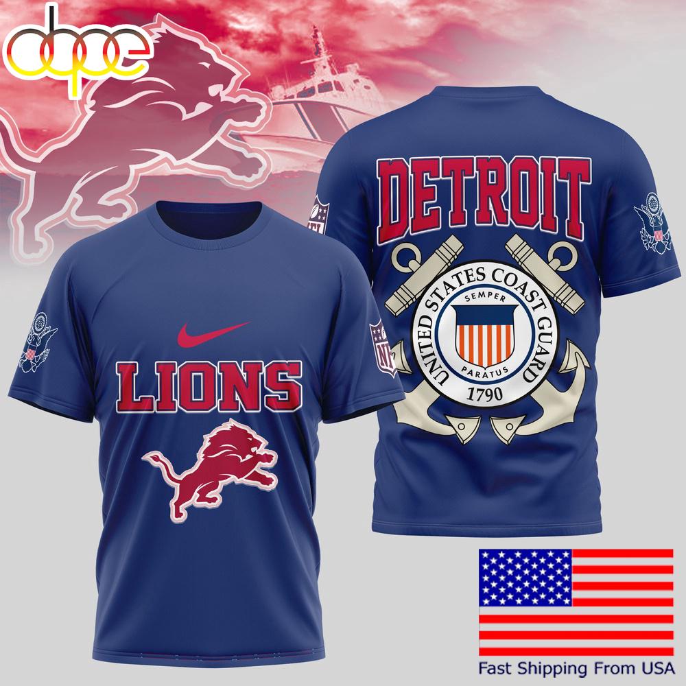 Detroit Lions NFL United States Coast Guard T-Shirt