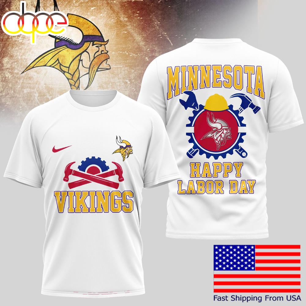 Minnesota Vikings NFL Happy Labor Day T-Shirt