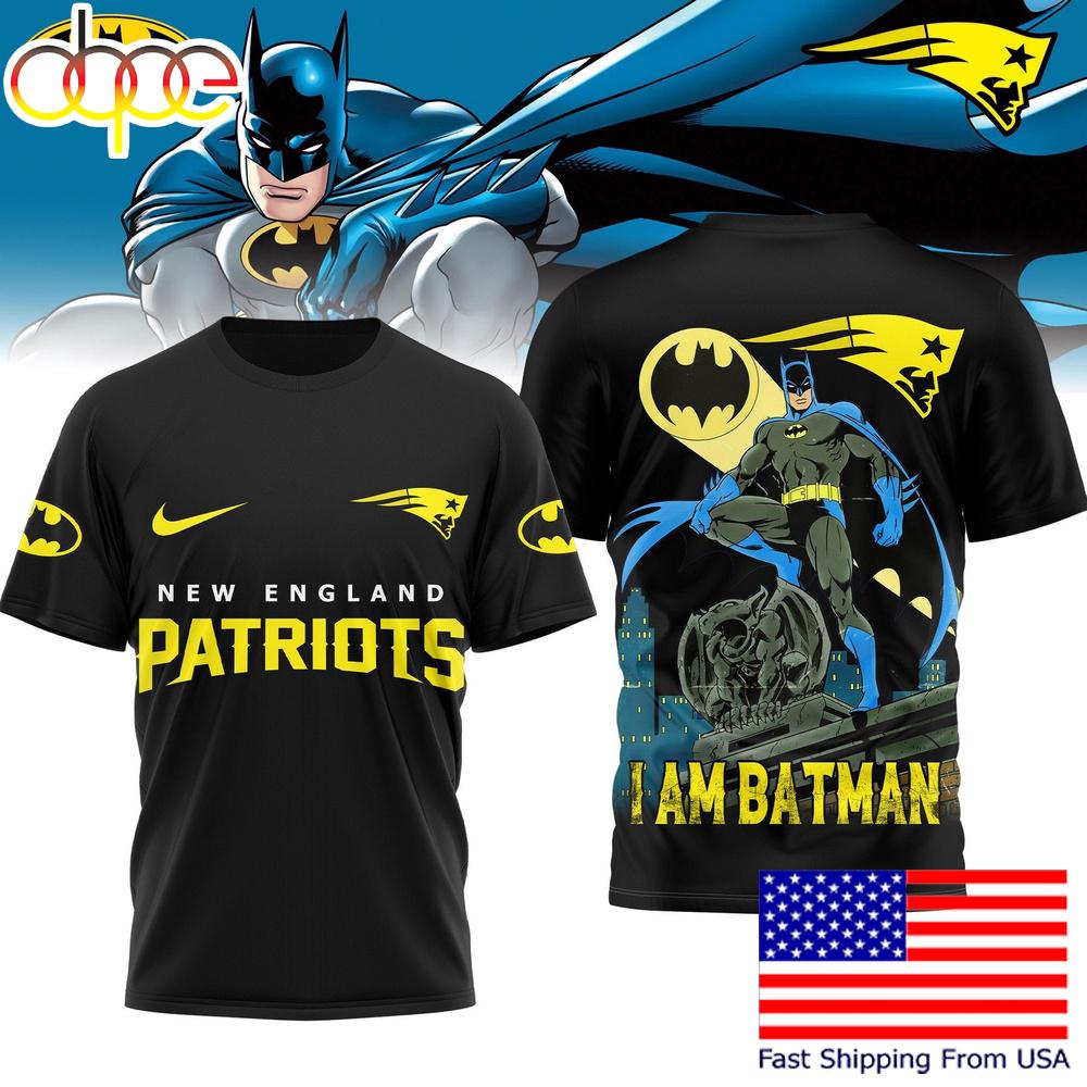 New England Patriots NFL I Am Batman DC T-Shirt