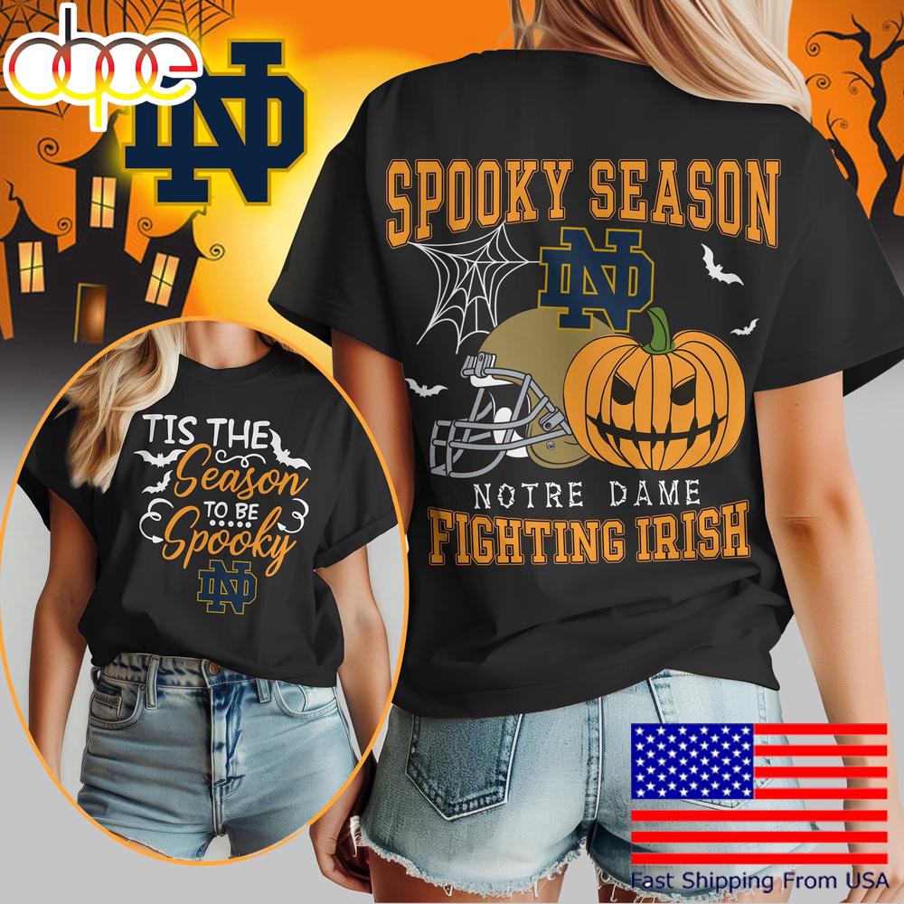 Notre Dame Fighting Irish NCAA Tis The Season To Be Spooky Halloween 3D Shirt