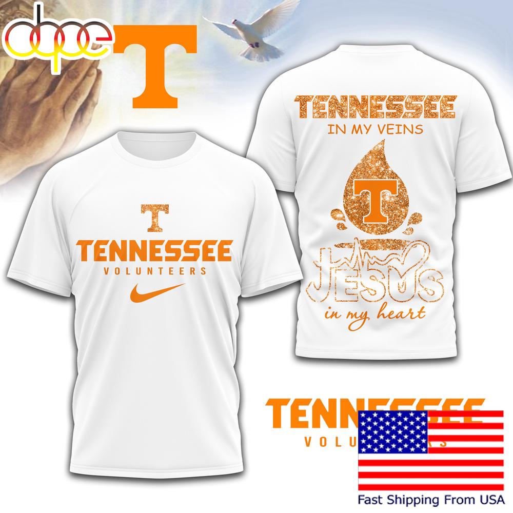 Tennessee Volunteers NCAA Jesus In My Heart 3D Shirt