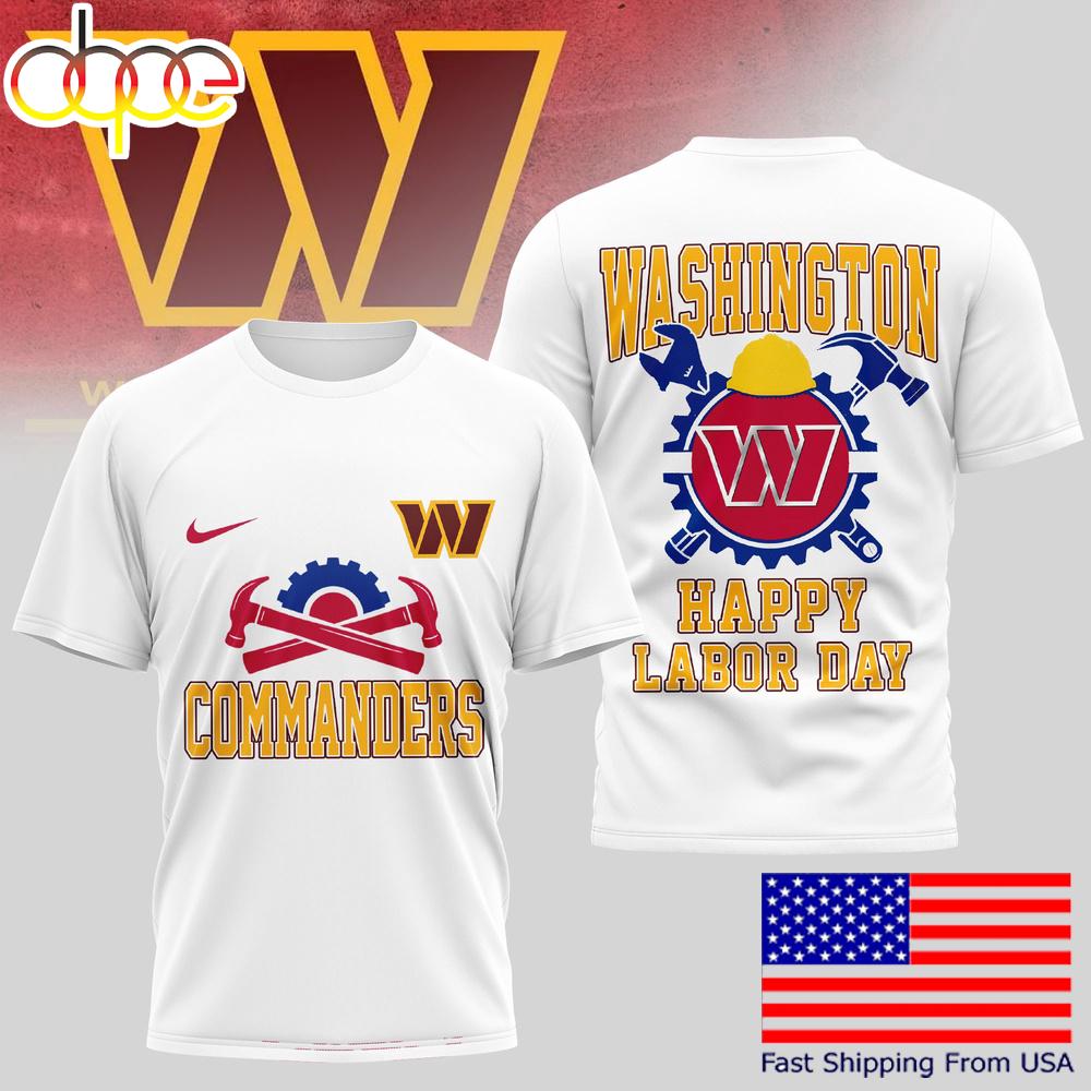 Washington Commanders NFL Happy Labor Day T-Shirt
