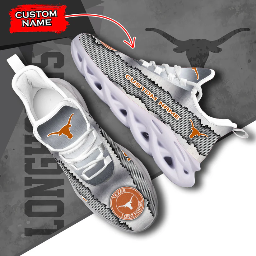 Custom Name Texas Longhorns NCAA Sport Max Soul Shoes For Fans
