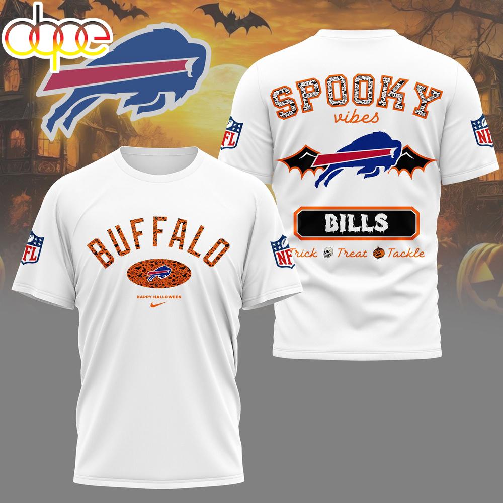 Buffalo Bills NFL Spooky Vibes Halloween All Over Print T-Shirt