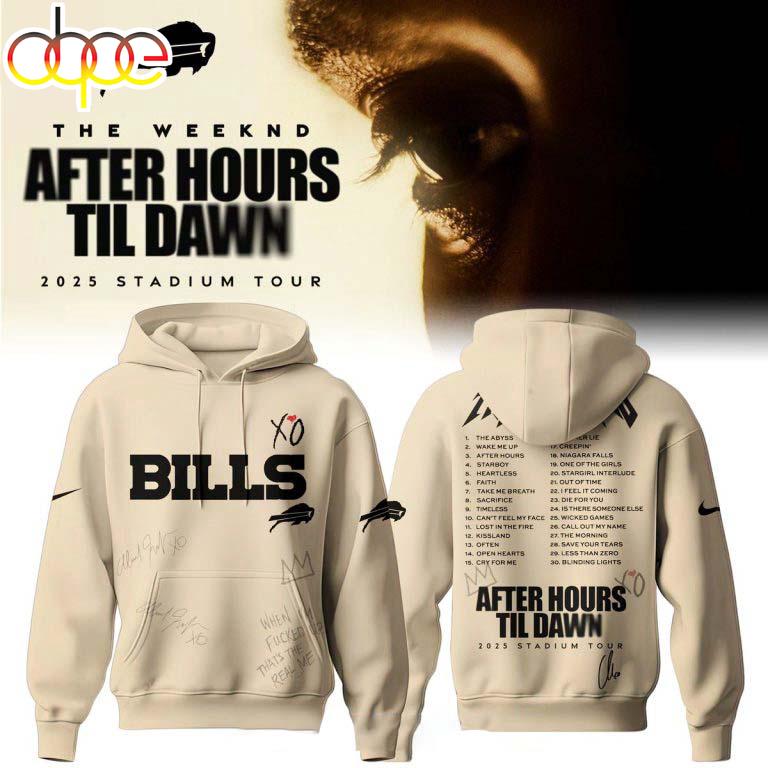 Buffalo Bills x The Weeknd After Hours Tour 2025 All Over Print Hoodie Shirt