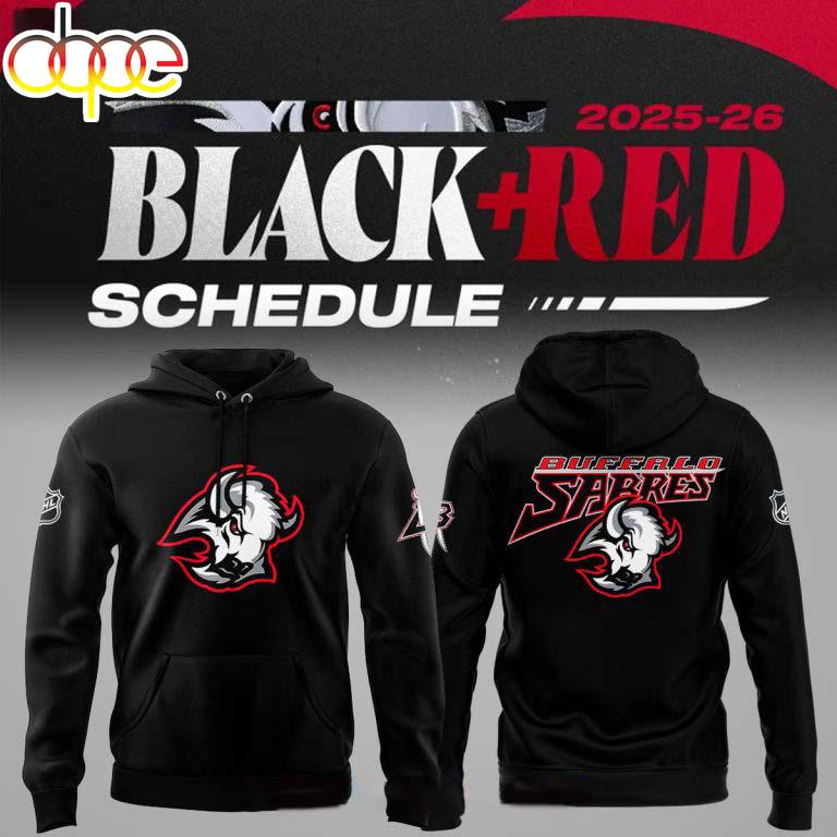 Buffalo Sabres Black Red New Season 2025 All Over Print Hoodie Shirt