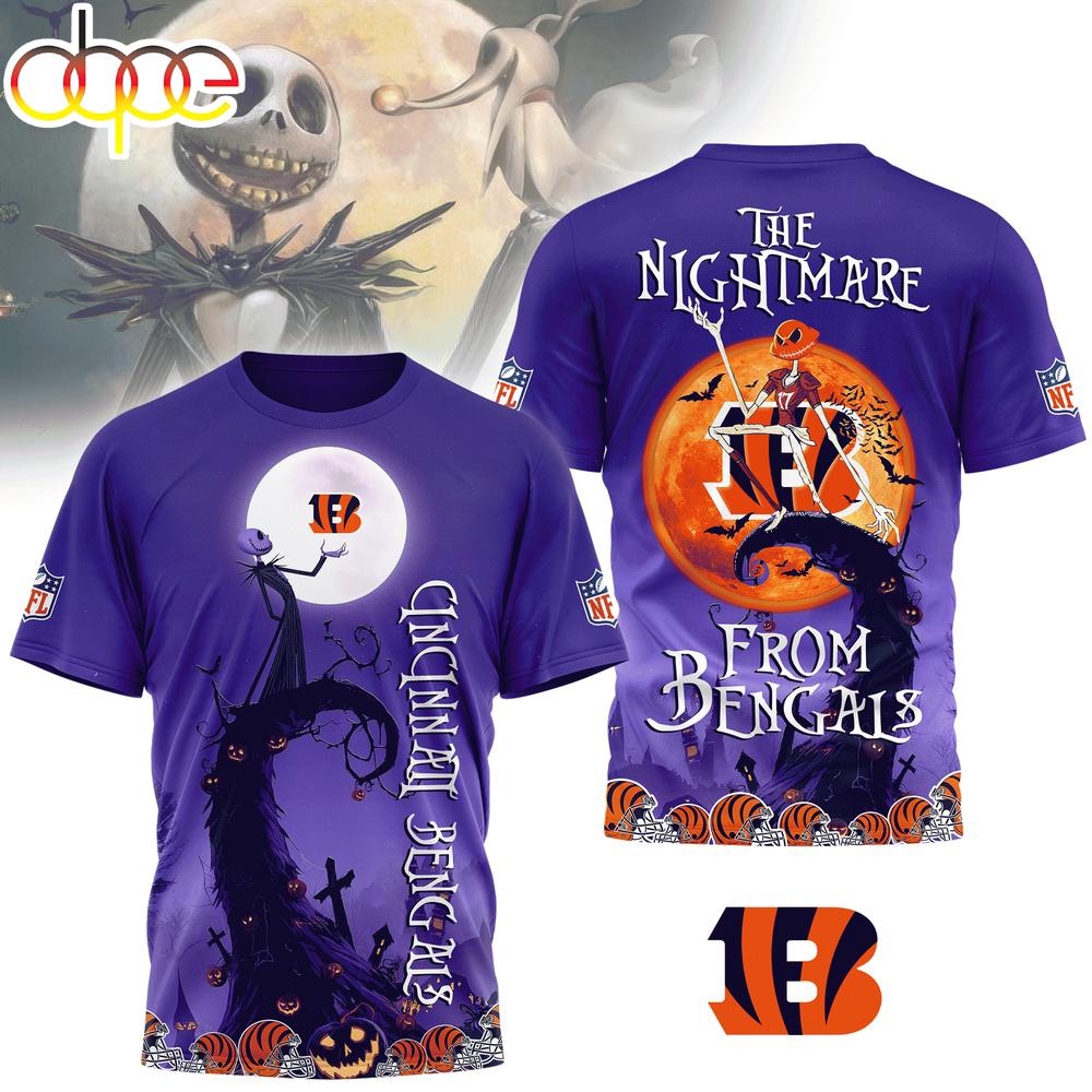 Cincinnati Bengals NFL Halloween The Nightmare All Over Print T-Shirt