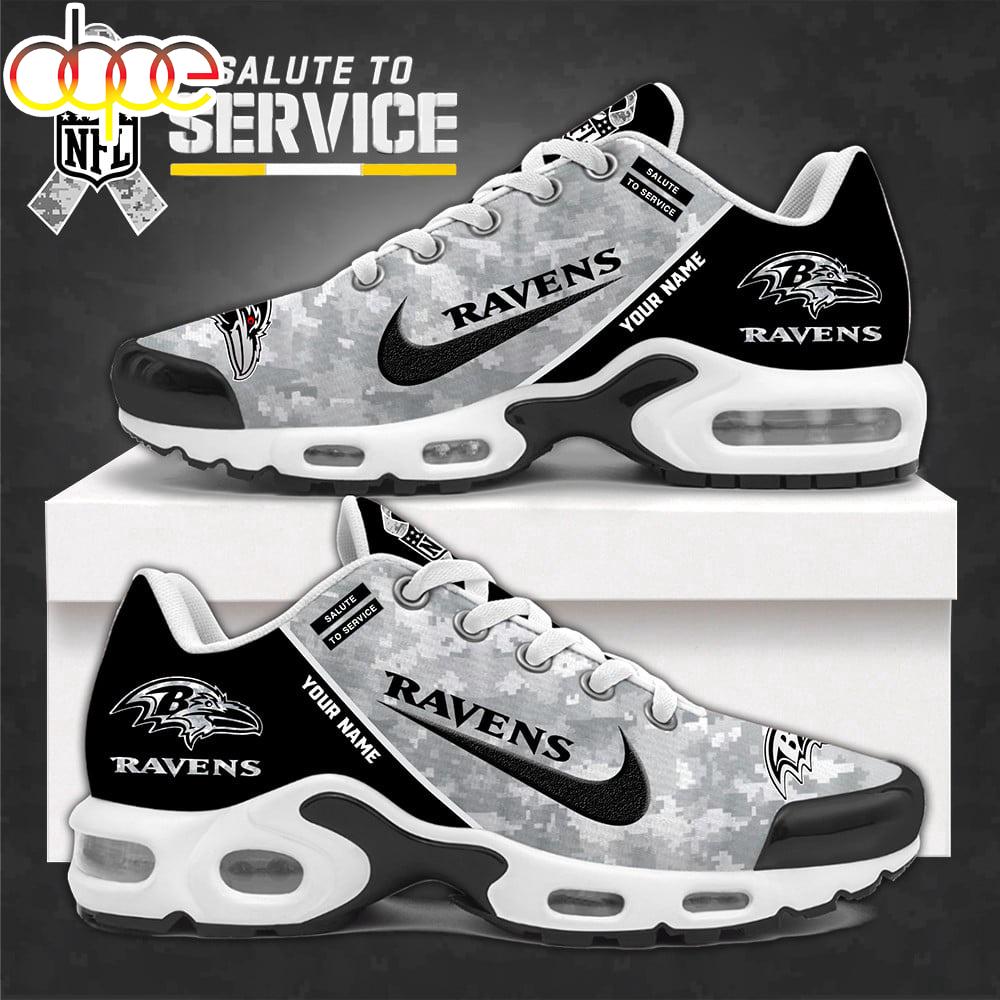 Custom Name Baltimore Ravens Salute To Service NFL Air Max Plus Shoes