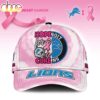 Custom Name Detroit Lions NFL Breast Cancer Awareness Baseball Cap
