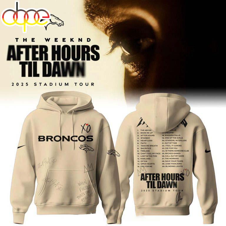Denver Broncos x The Weeknd After Hours Tour 2025 All Over Print Hoodie Shirt