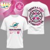 Miami Dolphins NFL Firefighter Fight Breast Cancer 3D T-Shirt