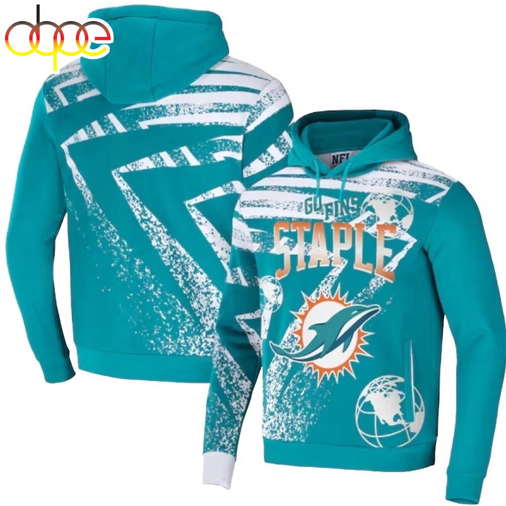 Miami Dolphins NFL x Staple All Over Print Hoodie Shirt