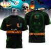 Miami Hurricanes Premium NCAA Skeleton Halloween 3D Shirt HI
