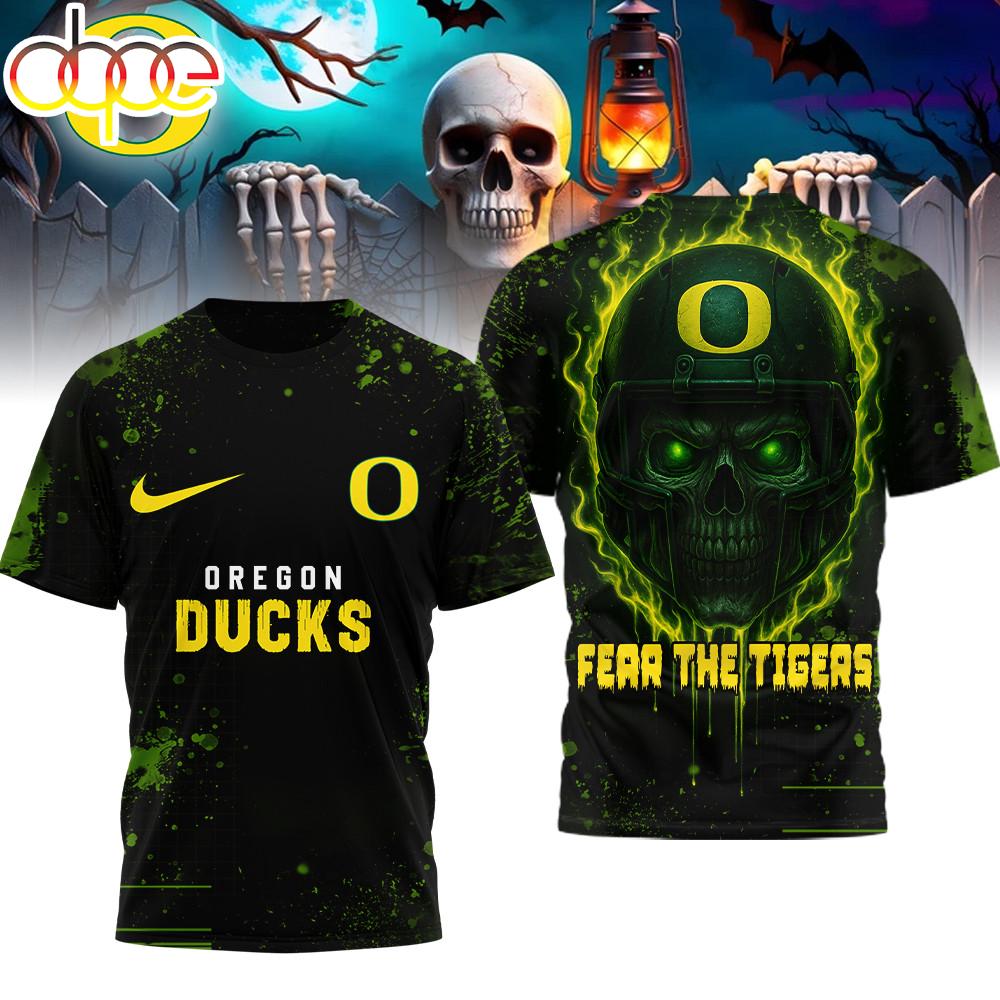 Oregon Ducks Premium NCAA Skeleton Halloween 3D Shirt HI