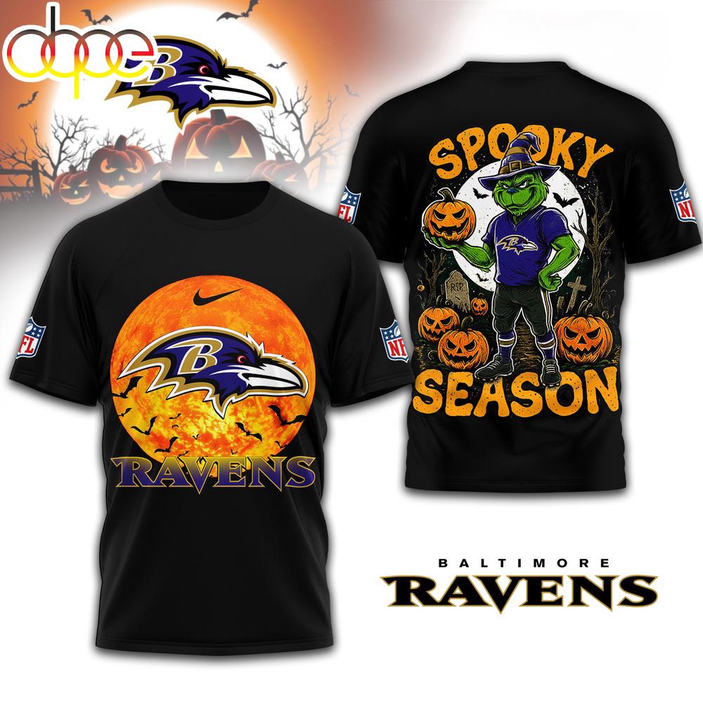 Baltimore Ravens NFL Spooky Season Halloween 3D Shirt