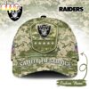 Custom Name Las Vegas Raiders NFL Salute To Service Baseball Cap