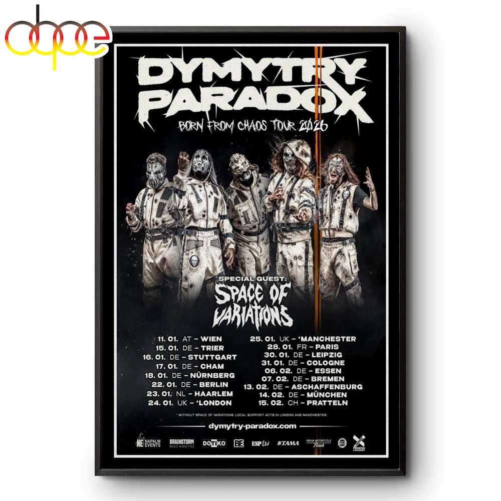 Dymytry Paradox Born From Chaos Tour 2026 Poster Canvas