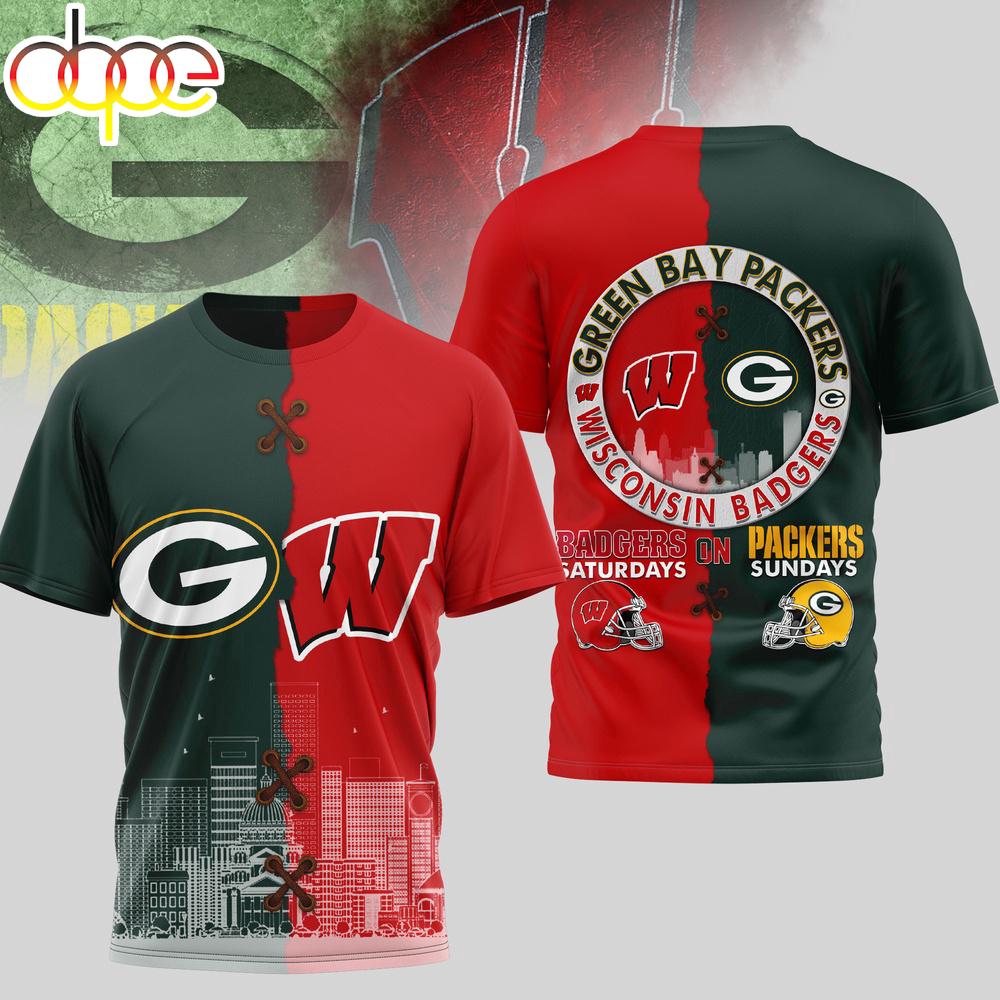 Green Bay Packers NFL x NCAA All Over Print T-Shirt