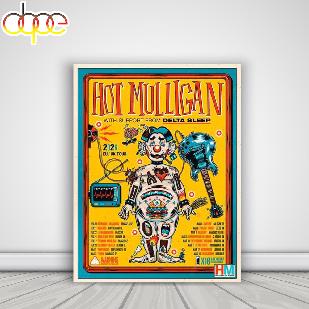 Hot Mulligan Europe And UK Tour 2026 Poster Canvas