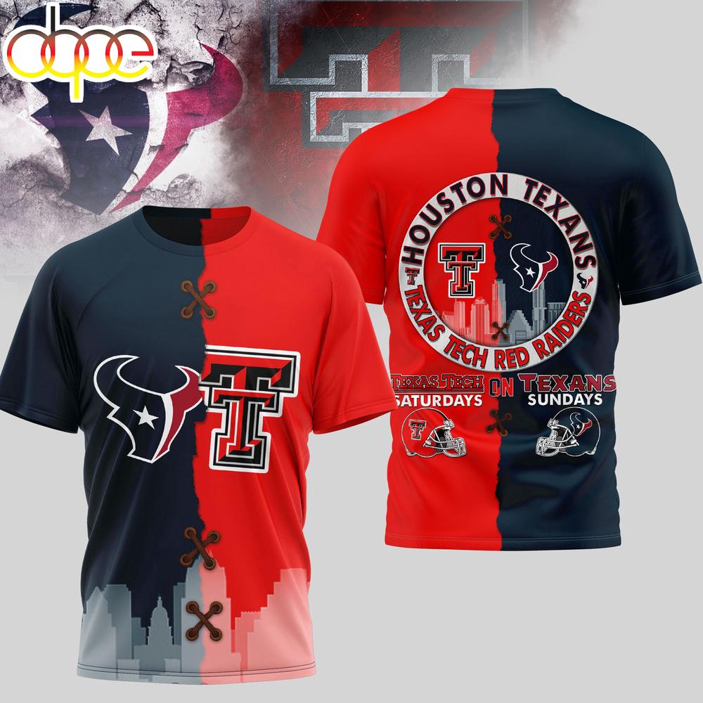 Houston Texans NFL x NCAA All Over Print T-Shirt