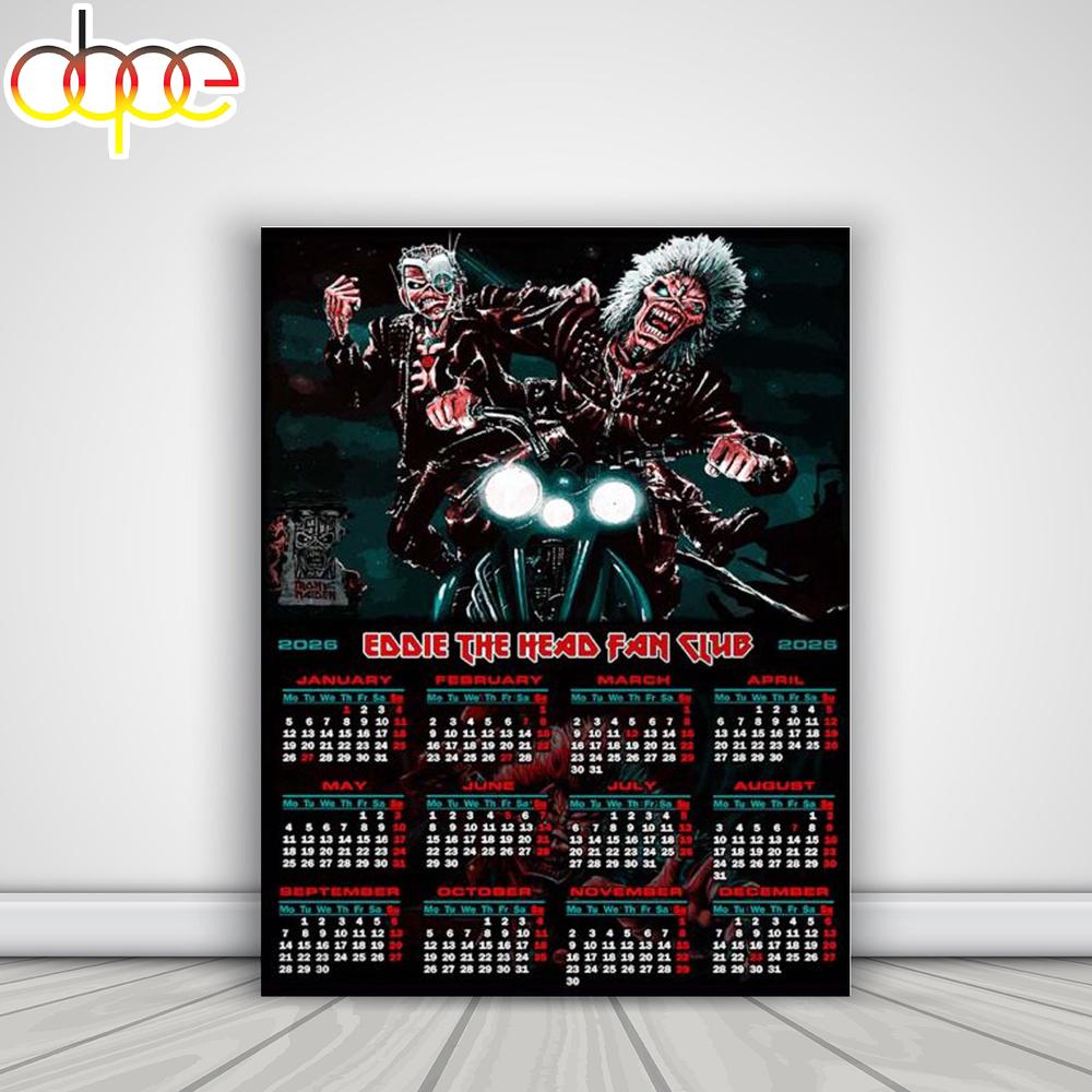 Iron Maiden Eddie The Head Fan Club 2026 Calendar Poster Canvas