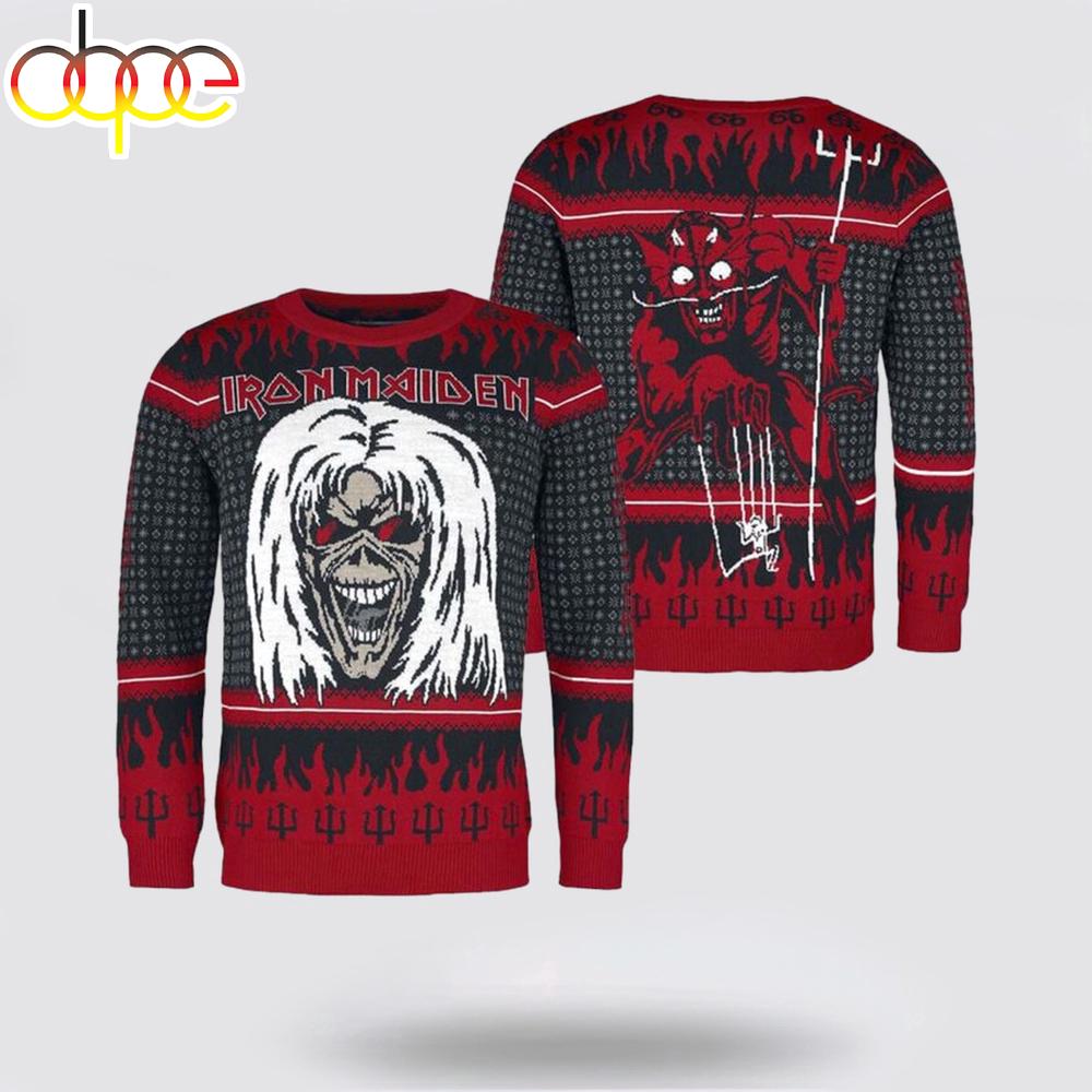 Iron Maiden The Number of the Beast Eddie And The Little Ugly Christmas Sweater