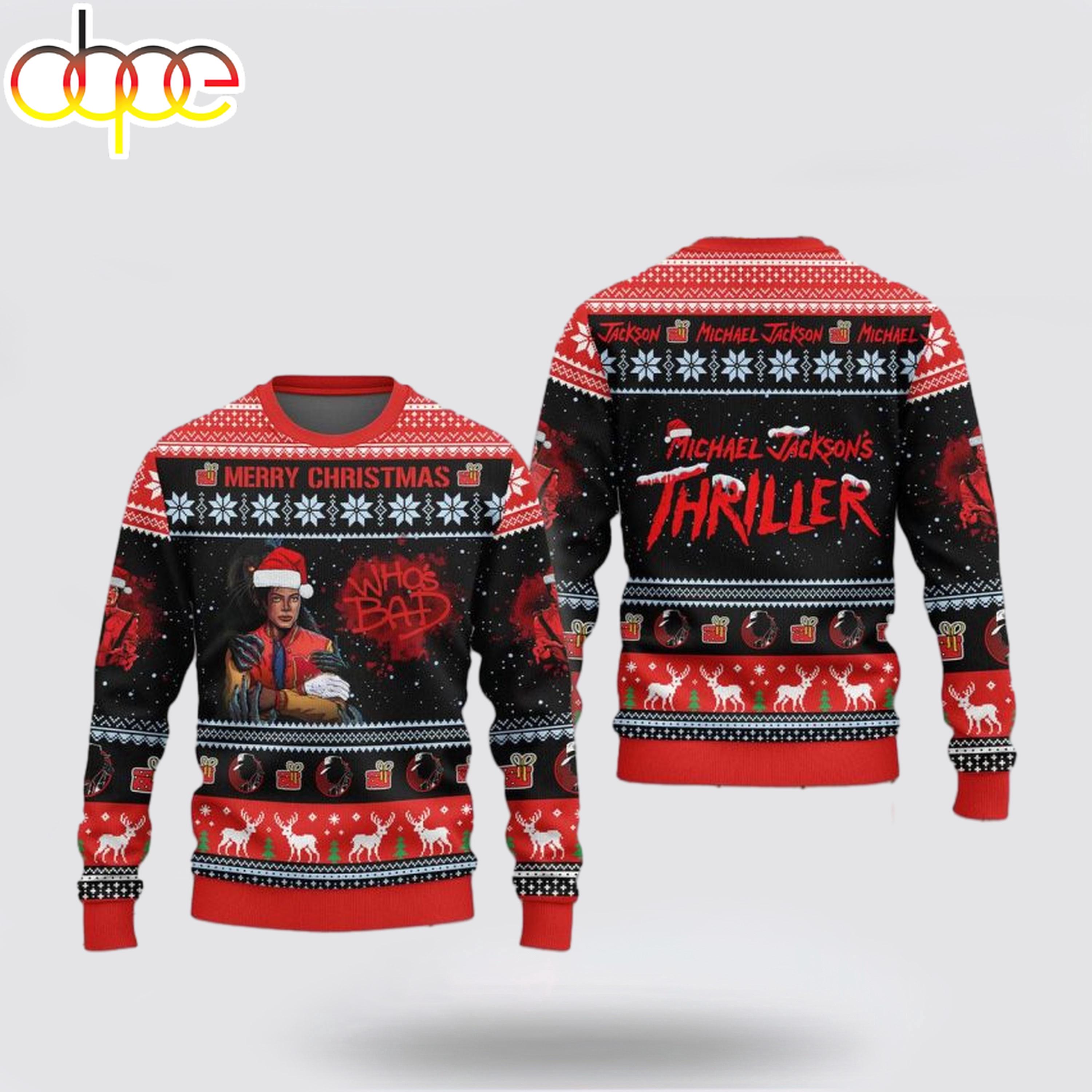 Michael Jackson Thriller Who’s Bad Ugly Merry Christmas Sweater