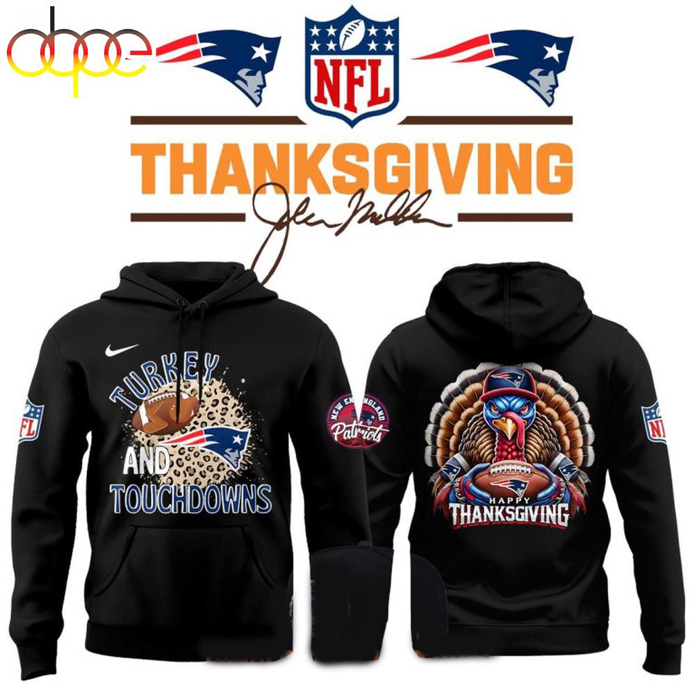 New England Patriots Thanksgiving Turkey And Touchdowns 3D Shirt