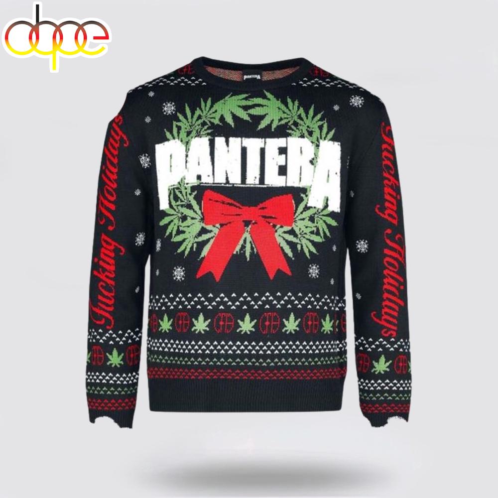 Pantera Christmas Wreath Fucking Holiday Ugly Christmas Sweater