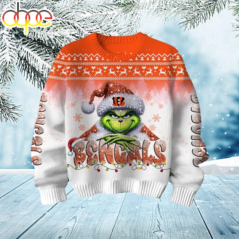 Cincinnati Bengals Grinch Season 2025 Christmas Ugly Sweater