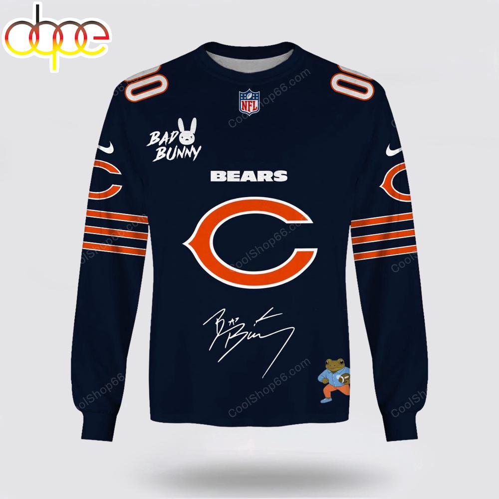 Custom Name Chicago Bears x Bad Bunny Super Bowl 2026 3D Sweatshirt