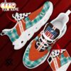 Custom Name Miami Dolphins Logo Caro Pattern Max Soul Shoes For Fans