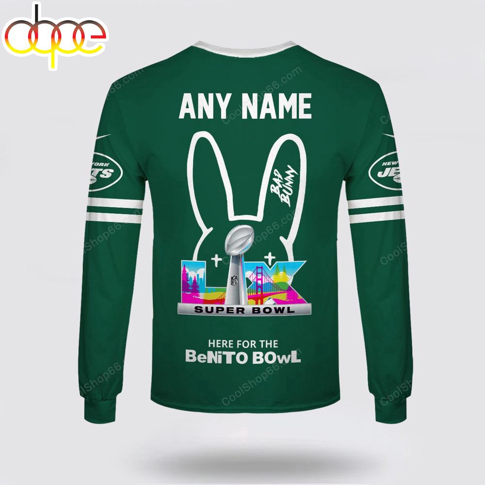 Custom Name New York Jets x Bad Bunny Super Bowl 2026 3D Sweatshirt