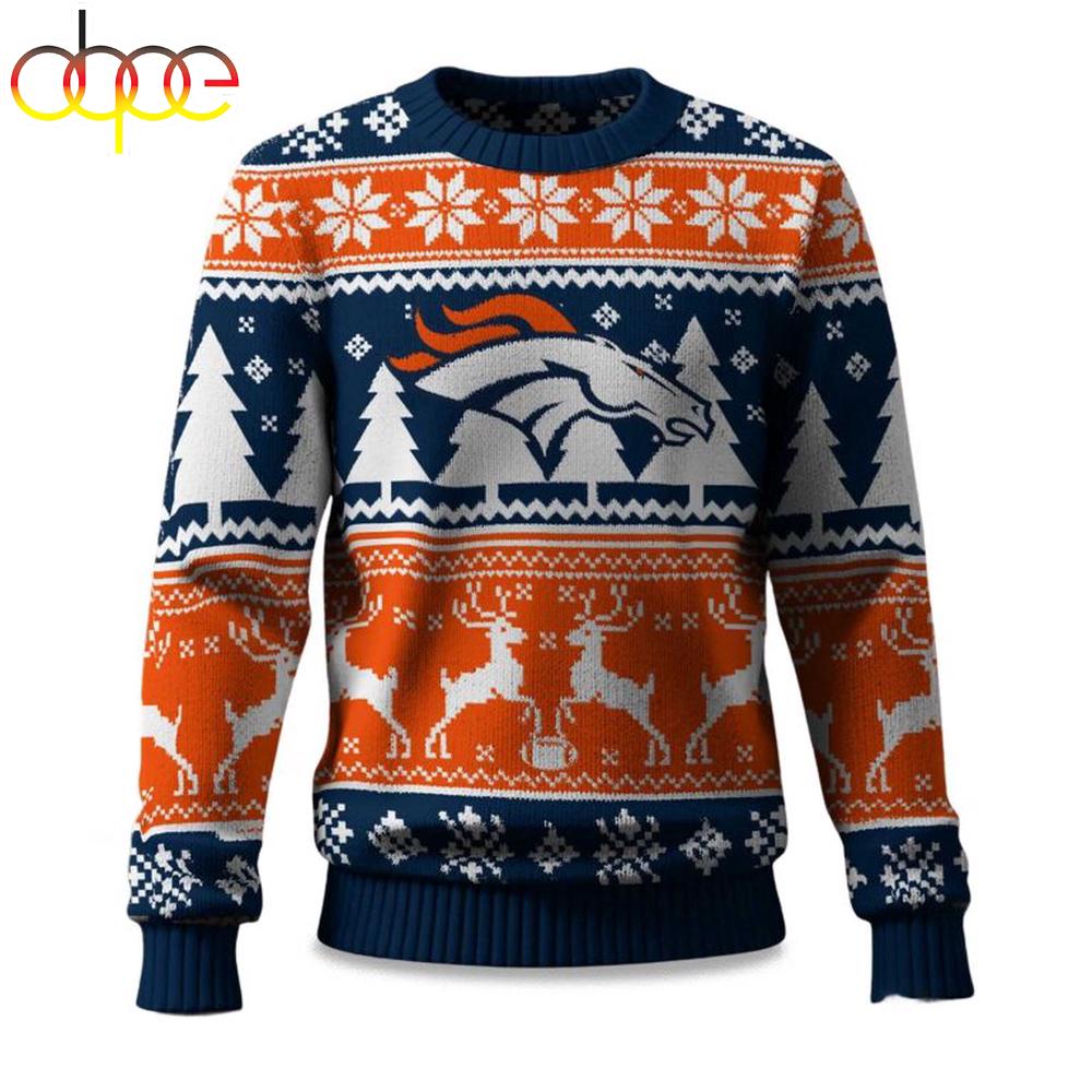 Denver Broncos Reindeer Football Ugly Christmas Sweater