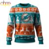 Miami Dolphins Reindeer Football Ugly Christmas Sweater