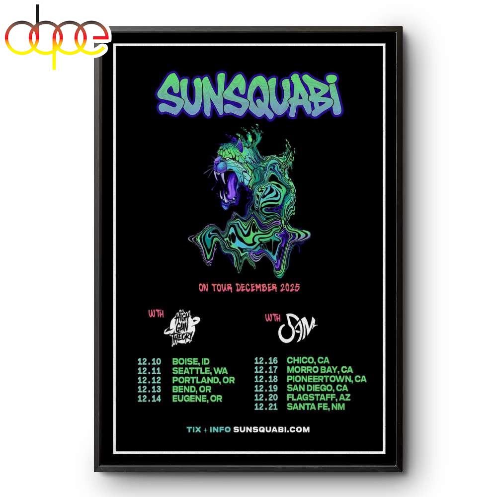 SunSquabi On Tour December 2025 Canvas Poster Wall Art