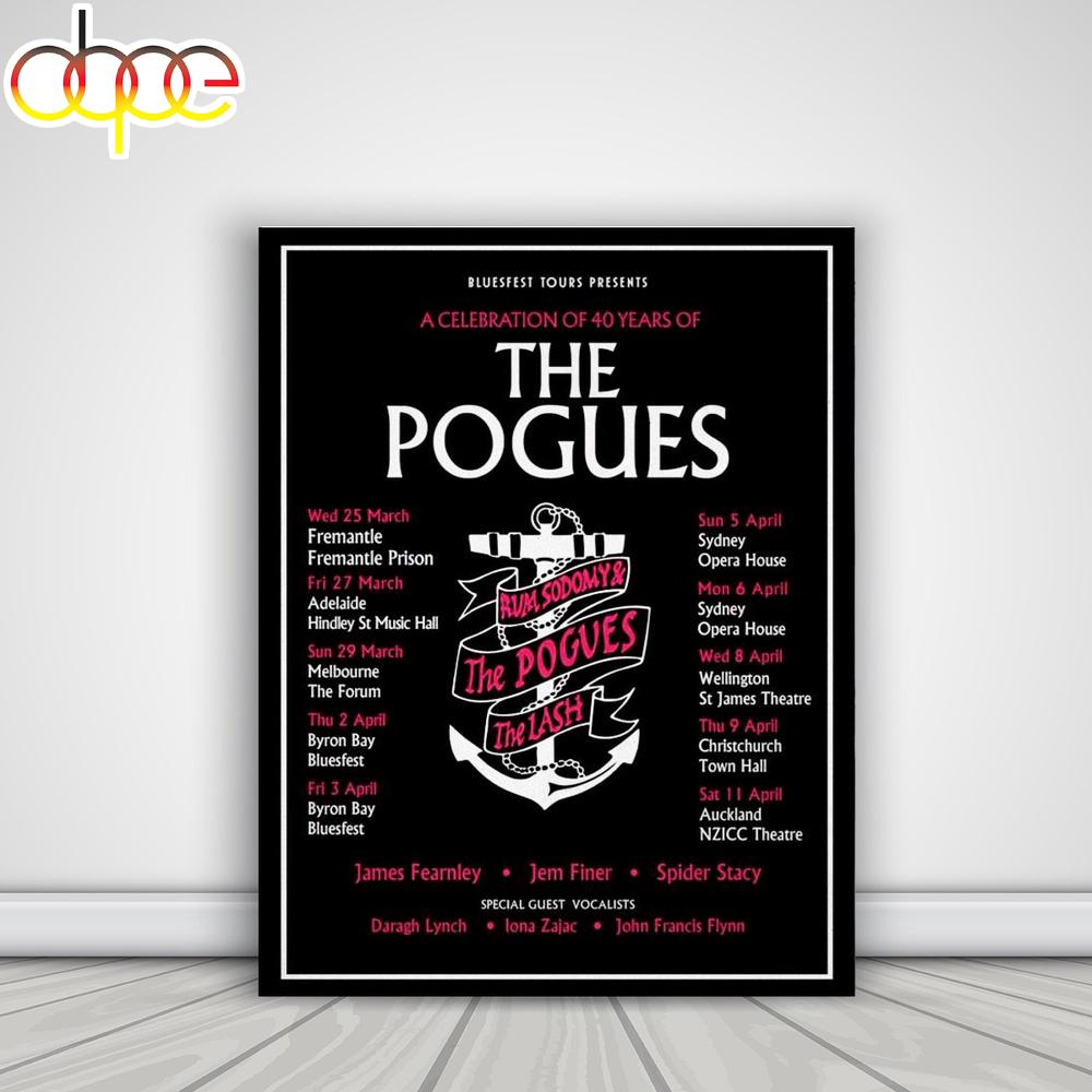 The Pogues 40 Years Of Rum Sodomy & The Lash 2026 Canvas Poster Wall Art