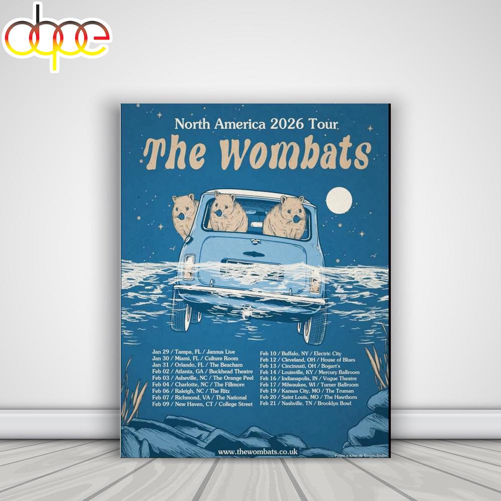 The Wombats North America 2026 Tour Canvas Poster Wall Art