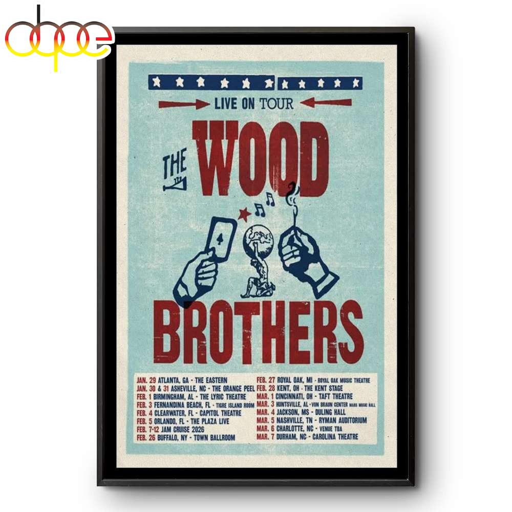 The Wood Brothers Live On New Tour 2026 Canvas Poster Wall Art