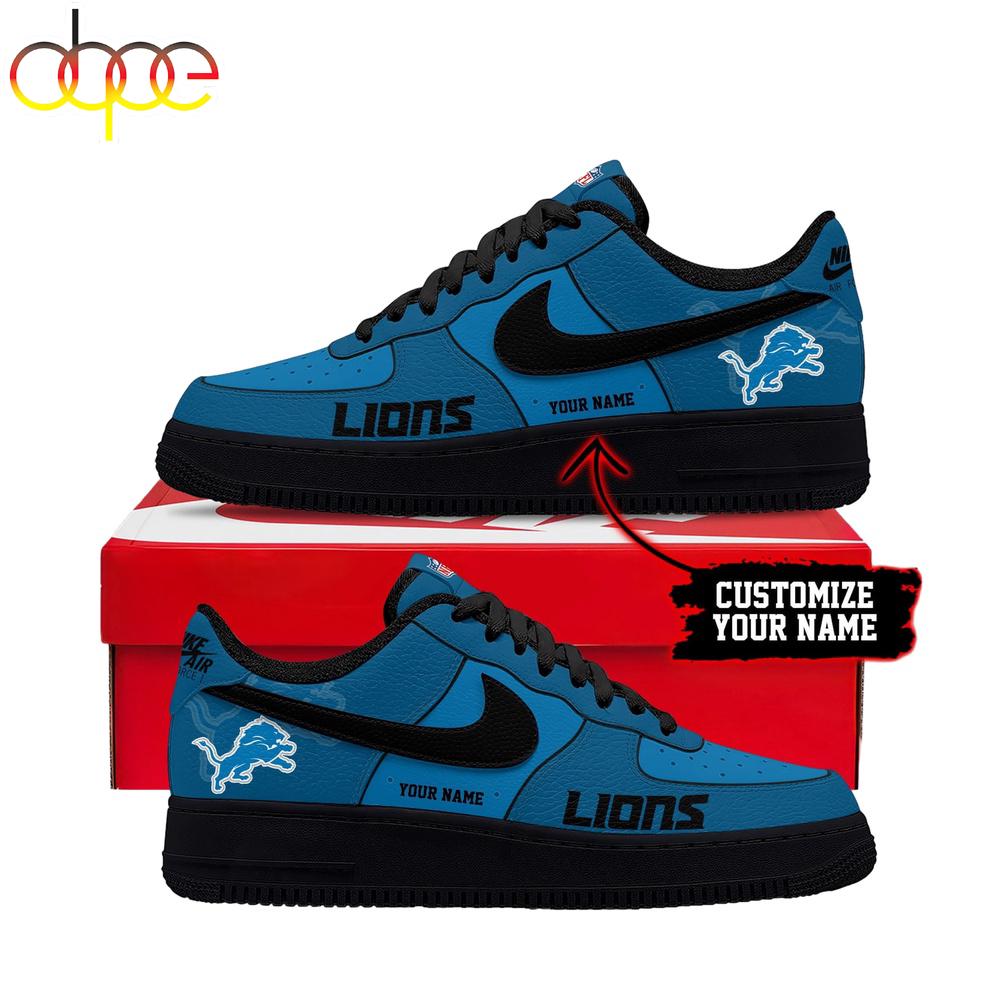 Custom Name Detroit Lions NFL Sport Team Air Force 1 Shoes For Fans