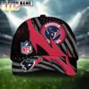Custom Name Houston Texans NFL Black And White American Flag Fire Baseball Cap Custom Name Houston Texans NFL Black And White American Flag Fire Baseball Cap
