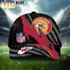Custom Name Kansas City Chefs NFL Black And White American Flag Fire Baseball Cap