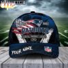 Custom Name New England Patriots NFL Dark Scratch American Flag Baseball Cap Custom Name New Eagland Patriots NFL Dark Scratch American Flag Baseball Cap