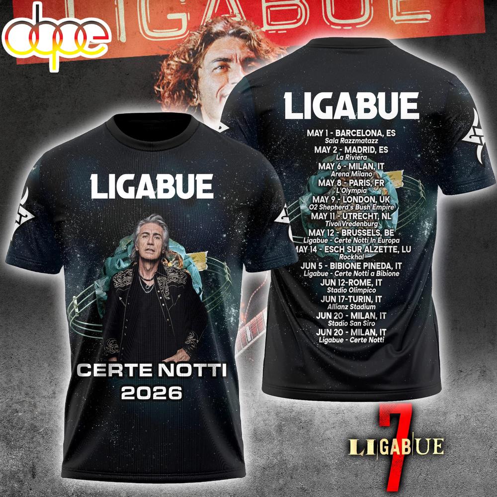 New Limited Edition Ligabue Tour 2026 3D Shirt Gift For Fans